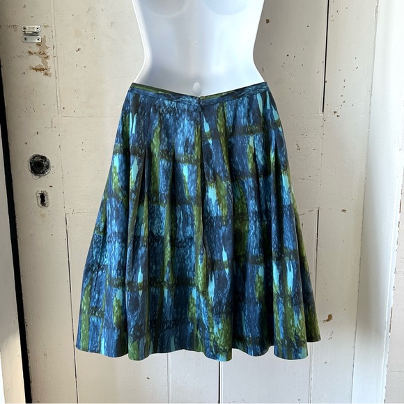 Talbots Petite Watercolor Fit and Flare A-Line Pleated Skirt - Picture 5 of 14